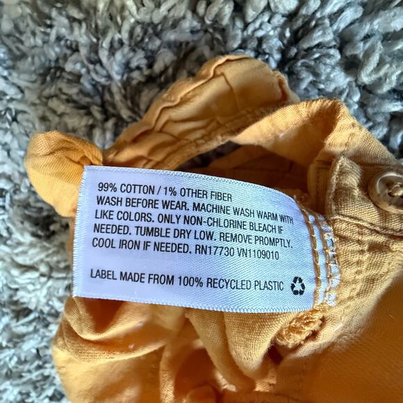 Cat & Jack Baby Girl 0-3 Months Mustard Yellow Romper Jumpsuit Outfit Cotton - Picture 7 of 8